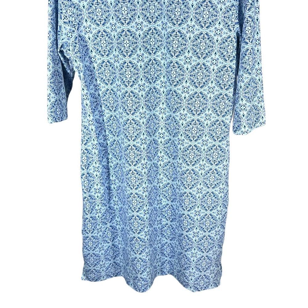 HANG Ten Womens Sz S Blue Medallion Print Shift MIDI Dress UPF50+ - Picture 4 of 7